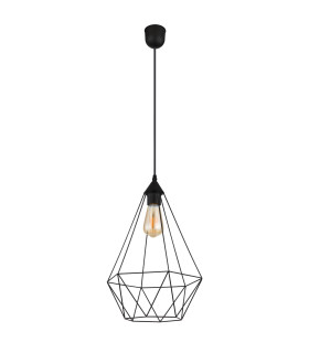 Zachary Wire Frame Pendant Ceiling Light Matt Black 1x E27-2