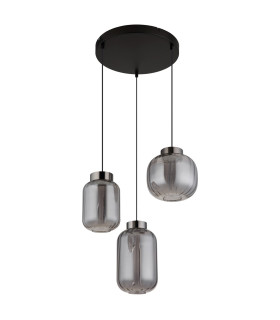 Fluoro Cluster Pendant Ceiling Light Matt Black 3x LED 3000K-2
