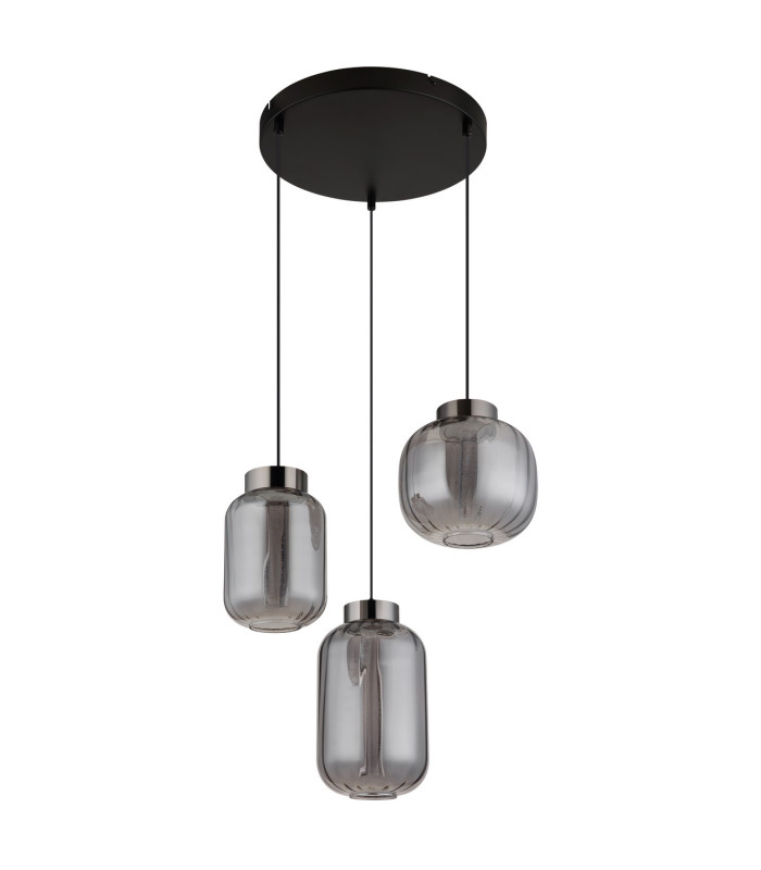 Fluoro Cluster Pendant Ceiling Light Matt Black 3x LED 3000K-2