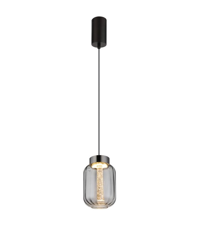 Fluoro Slim Pendant Ceiling Light Matt Black LED 3000K-1