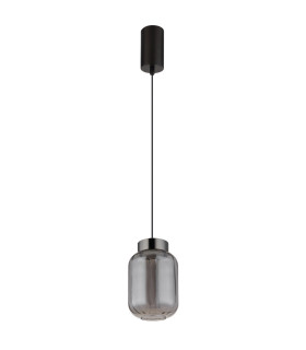 Fluoro Slim Pendant Ceiling Light Matt Black LED 3000K-2