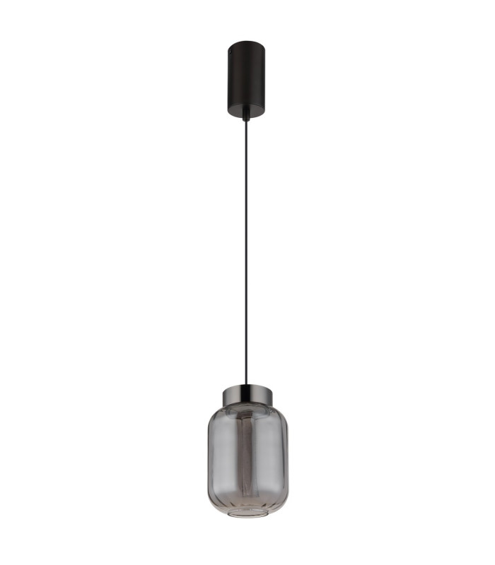 Fluoro Slim Pendant Ceiling Light Matt Black LED 3000K-2