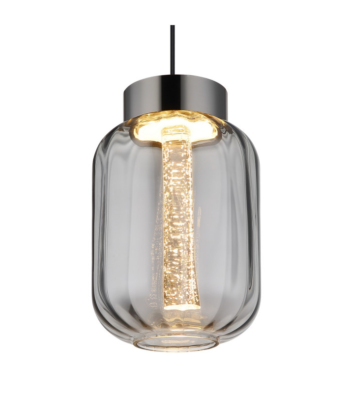 Fluoro Slim Pendant Ceiling Light Matt Black LED 3000K-3