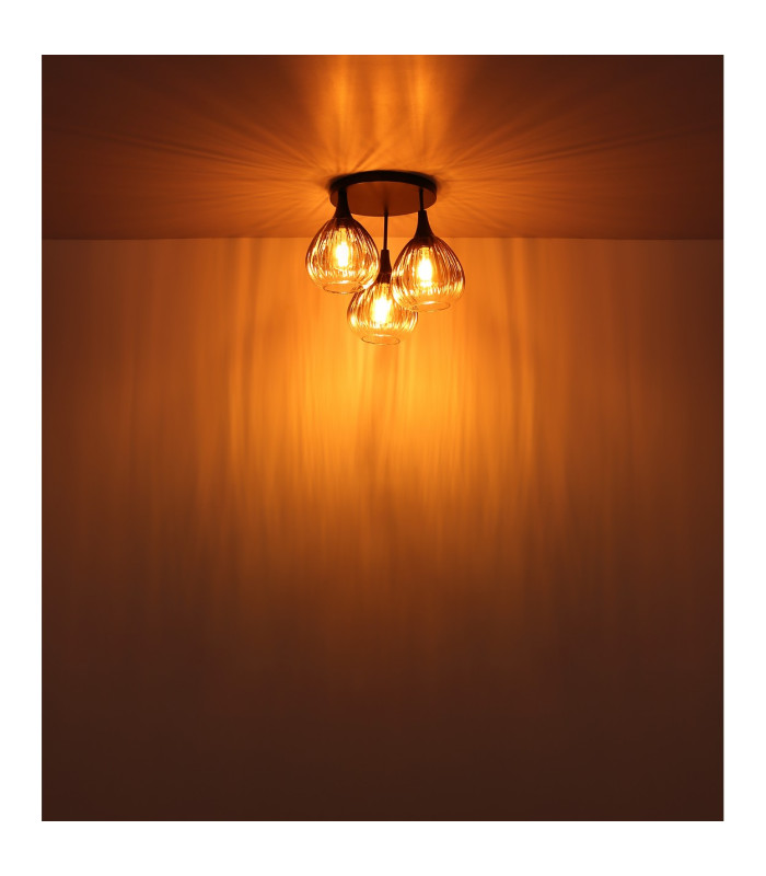 Fluoro Slim Pendant Ceiling Light Matt Black LED 3000K-4