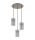 Cayden Cluster Pendant Ceiling Light Nickel Matt Clear Glass Shade 3x E27-2