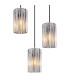 Cayden Cluster Pendant Ceiling Light Nickel Matt Clear Glass Shade 3x E27-3