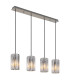 Cayden Bar Pendant Ceiling Light Nickel Matt Clear Glass Shade 4x E27-1