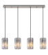 Cayden Bar Pendant Ceiling Light Nickel Matt Clear Glass Shade 4x E27-3