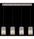 Cayden Bar Pendant Ceiling Light Nickel Matt Clear Glass Shade 4x E27-5