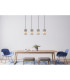 Cayden Bar Pendant Ceiling Light Nickel Matt Clear Glass Shade 4x E27-6