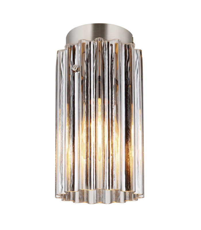 Cayden Ceiling Light Nickel Matt Clear Glass Shade 1x E27-1