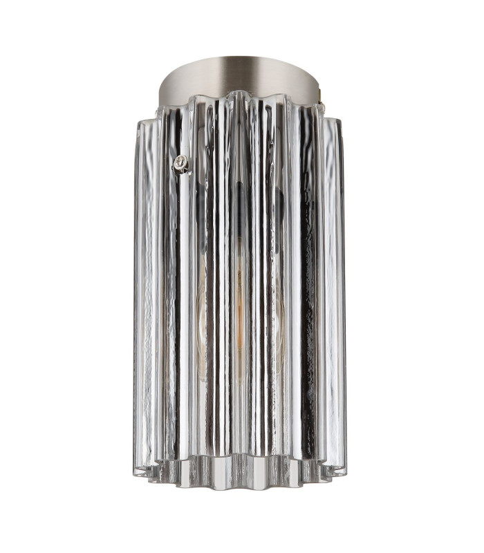 Cayden Ceiling Light Nickel Matt Clear Glass Shade 1x E27-2