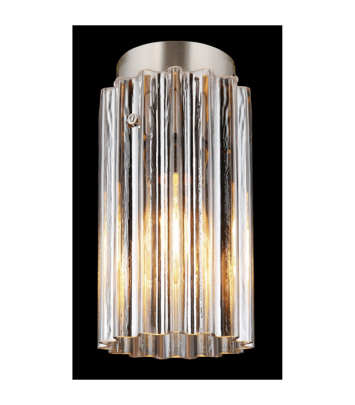 Cayden Ceiling Light Nickel Matt Clear Glass Shade 1x E27-3
