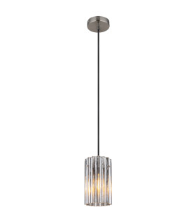 Cayden Slim Pendant Ceiling Light Nickel Matt Clear Glass Shade 1x E27-1