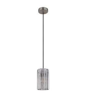 Cayden Slim Pendant Ceiling Light Nickel Matt Clear Glass Shade 1x E27-2