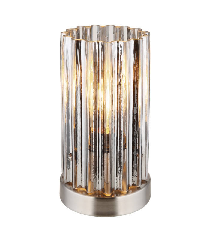 Cayden Glass Table Lamp Nickel Matt Clear Glass Shade 1x E27-1