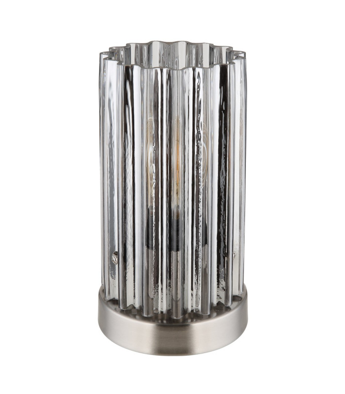 Cayden Glass Table Lamp Nickel Matt Clear Glass Shade 1x E27-2