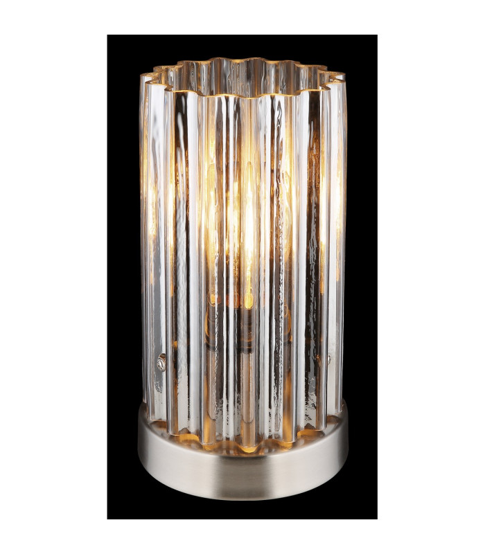 Cayden Glass Table Lamp Nickel Matt Clear Glass Shade 1x E27-3