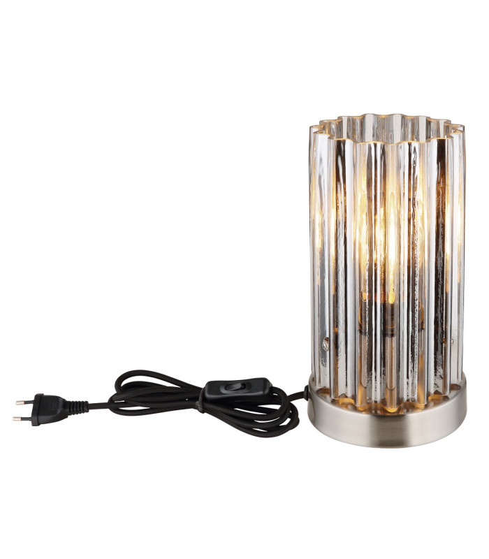 Cayden Glass Table Lamp Nickel Matt Clear Glass Shade 1x E27-4