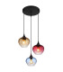 Sander Cluster Pendant Ceiling Light Matt Black Blue Blending Glass Shade 3x E27-1