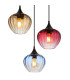 Sander Cluster Pendant Ceiling Light Matt Black Blue Blending Glass Shade 3x E27-3