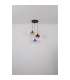 Sander Bar Pendant Ceiling Light Matt Black Blue Blending Glass Shade 3x E27-7