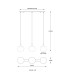 Sander Bar Pendant Ceiling Light Matt Black Blue Blending Glass Shade 3x E27-9
