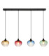 Sander Bar Pendant Ceiling Light Matt Black Blending Glass Shade 4x E27-3