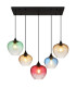 Sander Cluster Pendant Ceiling Light Matt Black Blending Glass Shade 5x E27-3