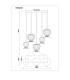 Sander Cluster Pendant Ceiling Light Matt Black Blending Glass Shade 5x E27-5