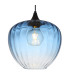 Sander Dome Pendant Ceiling Light Matt Black Blue Glass Shade 1x E27-3