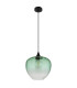 Sander Dome Pendant Ceiling Light Matt Black Green Glass Shade 1x E27-2