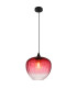 Sander Dome Pendant Ceiling Light Matt Black Red Glass Shade 1x E27-1