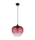 Sander Dome Pendant Ceiling Light Matt Black Red Glass Shade 1x E27-2
