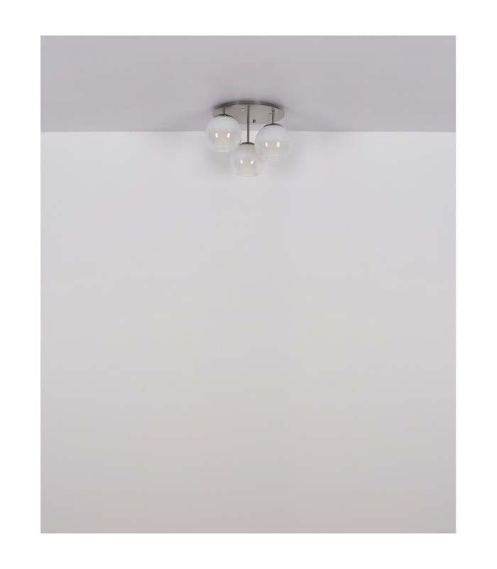 Barry Shade Cluster Ceiling Light Matt Black Balls Smoke Glass Shade 3x E27-3