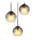 Barry Cluster Pendant Ceiling Light Matt Black Balls Smoke Glass Shade 3x E27-3