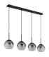 Barry Bar Pendant Ceiling Light Matt Black Balls Smoke Glass Shade 4x E27-2