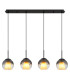 Barry Bar Pendant Ceiling Light Matt Black Balls Smoke Glass Shade 4x E27-3