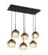 Barry Cluster Pendant Ceiling Light Matt Black Balls Smoke Glass Shade 6x E27-1