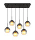 Barry Cluster Pendant Ceiling Light Matt Black Balls Smoke Glass Shade 6x E27-3