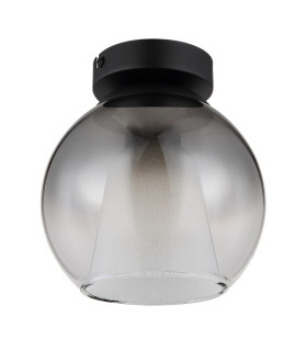 Barry Globe Ceiling Light Matt Black Ball Smoke Glass Shade 1x E27-2