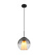 Barry 25cm Dome Pendant Ceiling Light Matt Black Ball Smoke Glass Shade 1x E27-1