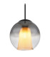 Barry 25cm Dome Pendant Ceiling Light Matt Black Ball Smoke Glass Shade 1x E27-3