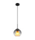 Barry 20cm Dome Pendant Ceiling Light Matt Black Ball Smoke Glass Shade 1x E27-1