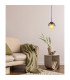 Barry 20cm Dome Pendant Ceiling Light Matt Black Ball Smoke Glass Shade 1x E27-4
