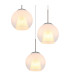 Barry Cluster Pendant Ceiling Light Nickel Matt Balls Opal Glass Shade 3x E27-3