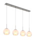 Barry Bar Pendant Ceiling Light Nickel Matt Balls Opal Glass Shade 4x E27-1