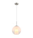 Barry 25cm Dome Pendant Ceiling Light Nickel Matt Ball Opal Glass Shade 1x E27-1