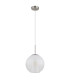 Barry 25cm Dome Pendant Ceiling Light Nickel Matt Ball Opal Glass Shade 1x E27-2