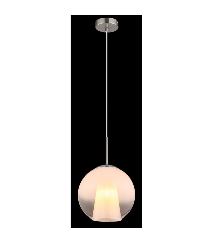 Barry 25cm Dome Pendant Ceiling Light Nickel Matt Ball Opal Glass Shade 1x E27-4